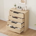 thumbnail image 5 of Modern Dresser, 4 Drawer Dresser for Bedroom with Metal Handle and Large Drawer, Wood Double Chest of Drawers and Storage Organizer for Living Room, Hallway, Entryway, 5 of 7