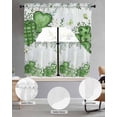 thumbnail image 2 of St. Patrick's Swag Curtains for Living Room/Bedroom Windows, Lucky Shamrock Green Eucalyptus Floral Blue Kitchen Curtains and Valances Set 36 Inch Length, Light Filtering Swags Valance Curtain Panels, 2 of 5