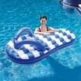 thumbnail image 2 of Blue Wave Flip Flop Inflatable Pool Float w/Built-In Cup Holder, 71"L x 37"W x 18"H -Marine Blue, 2 of 2