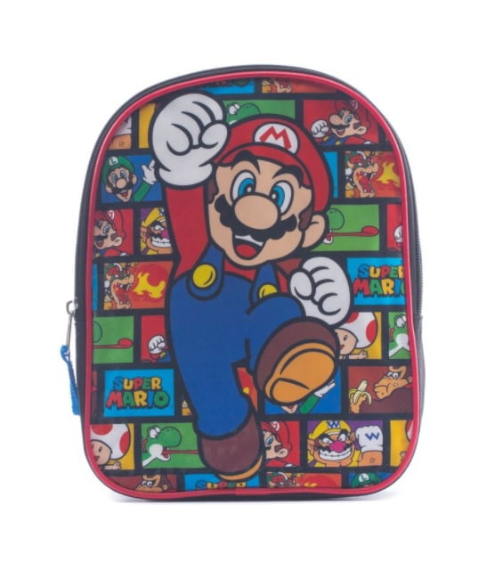 Mario Super Sluggers Blue/Red Colored Small Size Kids Backpack 