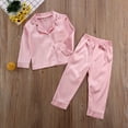 thumbnail image 5 of Qiylii 2Pcs Kids Unisex Pajama Set, Solid-Color Long-Sleeves Top + Pants, 5 of 6