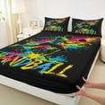 thumbnail image 3 of Manfei Handball Sport Full Size Sheets,Ball Game Gameing Bed Sheets,Rainbow Splatter Ink Sheet Sets For Teens,Super Cozy Room Decor,4 Pieces, 3 of 7