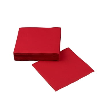 SimuLinen Cocktail and Party Napkins Beverage Napkins - RED - 25 Beverage Napkins