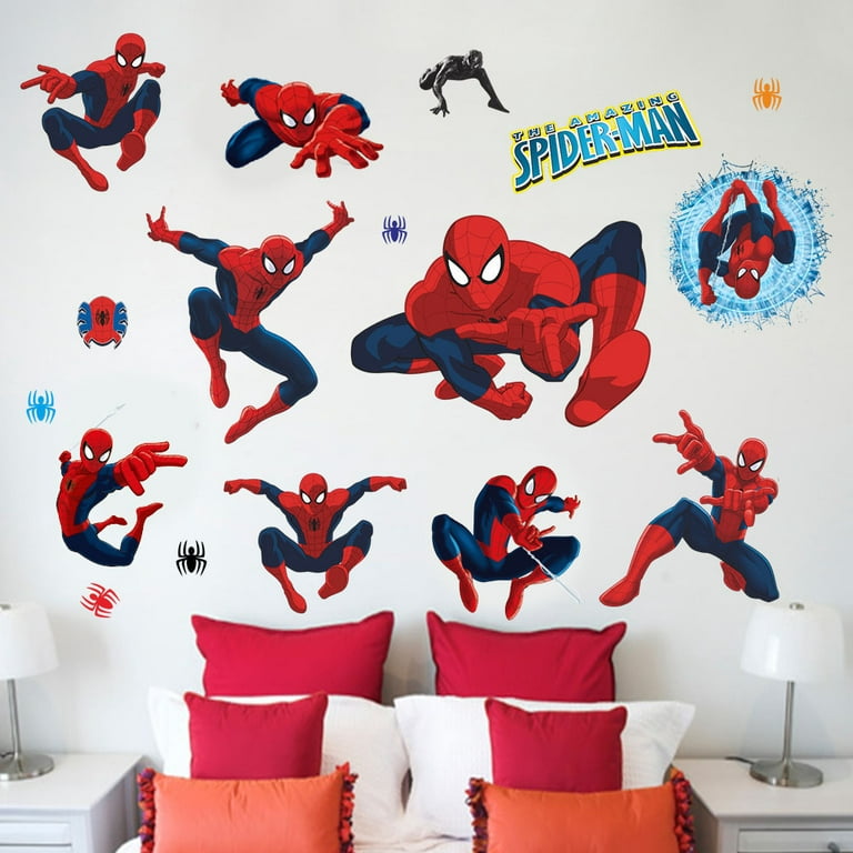 Gusuhome Spiderman Wall Sticker Decals for Kids Boys Room DIY Avengers Wall  Decor Peel and Stick Wall Decal for Spider-man Party Decoration 16 inches x  24 inches 