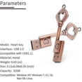 thumbnail image 4 of 64gb Usb Flash Drive, Memory Stick Retro Metal Heart Shaped Key Shaped Flash Drive, 4 of 5