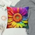 thumbnail image 2 of Chilfamy Flowers Rainbow Colorful Fashion Style Throw Pillow Covers Dirt-Resistant for Couch Sofa Living Room Bedroom Car, Zipper Closure 1PC 18x18in, 2 of 5