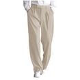 thumbnail image 2 of PNTUTB Men's Solid Color Pleated Drapey Casual Loose Comfortable Buckle Zipper Straight Leg Trousers with Pockets, 2 of 6