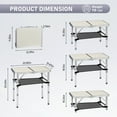 thumbnail image 6 of Ktaxon 2' Portable Folding Table with Adjustable Mesh Storage Bag, 3 Level Height Adjustable Camping Picnic Table with Metal Frame & Handle, White, 6 of 9