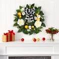thumbnail image 5 of Adeeing Lemon Wreath for Front Door 20in Spring Summer Wreath Artificial Flower Wreath with Lemon Peony Daisy for Wall, Window, Home Decor, 5 of 8