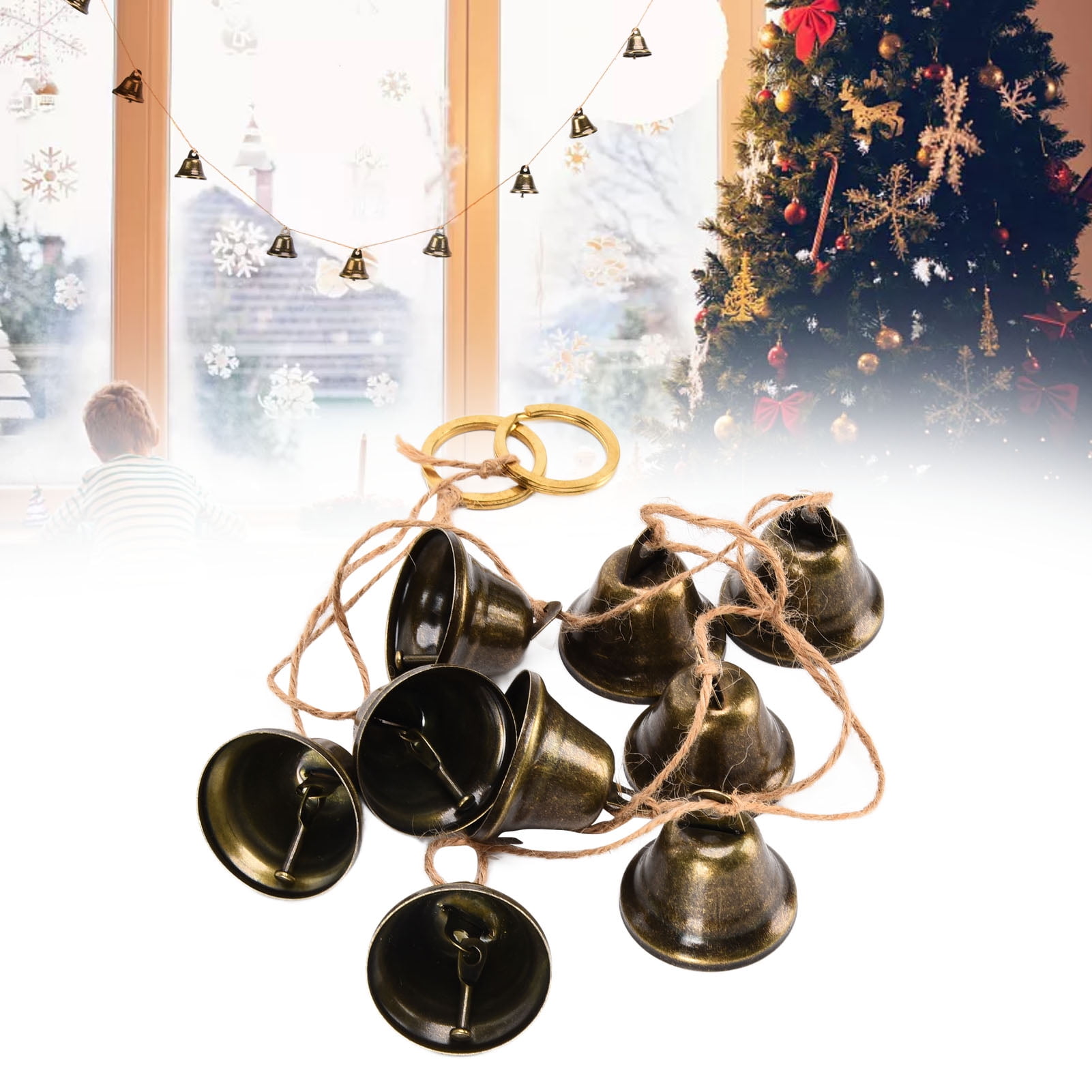 LHCER Hanging Bells String Handicrafts Decorative String of 9 Iron