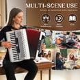 thumbnail image 3 of Accordions,37 keys Accordion,96 Bass Student Piano accordions, comes with a backpack and adjustable straps (96 Bass, White), 3 of 12