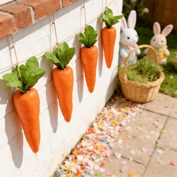 Set de decoración de zanahorias de espuma falsa, accesorios de verduras para decorar la cocina, fotografía y juegos educativos