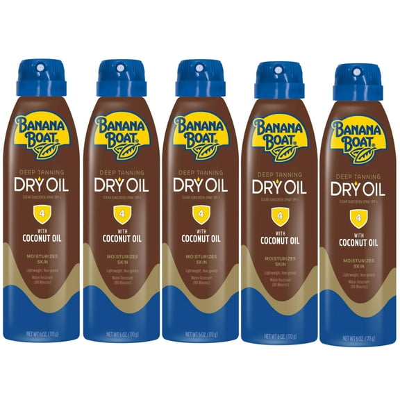 Banana Boat UltraMist Deep Tanning Dry Oil - SPF 4 - 6oz (Pack of 5)