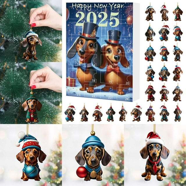 2D Acrylic Christmas Ornament Christmas Countdown Calendar Double Printed Decorative Set Christmas Calendar Kids' Favorite Decorative Toy Set Tomato Timer Swimming Pool Timer Clock Interval Training