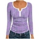thumbnail image 3 of HongQid Women's Long Sleeve Shirts Casual Fall Henley Top Button Down Blouses Basic Ribbed Knit T Shirts, 3 of 6