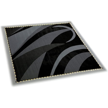 Mings Mark GA8111WL Reversible Mat w/110V LED Lights, 8' x 11', Black/Silver