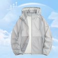 thumbnail image 2 of XINPING Men's Mesh UPF 50+ Sun Protection Hooded Jacket, Summer Breathable Comfortable Lightweight Windbreaker, Casual Coat for Hiking Outdoor Wear, 2 of 9