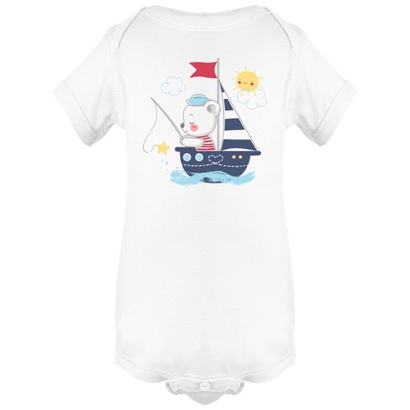 Polar Bear Fishing On Its Boat Bodysuit Infant -Image by Shutterstock, Newborn