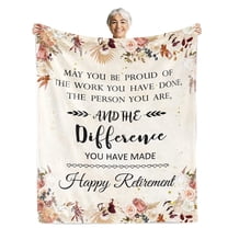Best Retirement Gifts for Women, Happy Retirement Gifts for Women 2023, Best Goodbye Retirement Gifts for Friends, Teachers, Nurses, Doctors, Coworker Soft Flannel Retirement Blanket Throw(60"x80")