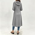 thumbnail image 6 of MaFYtyTPR Women's Longline Hooded Zip Up Cardigan Knit Coat Casual Fall Outerwear with Pockets 01-Gray XL, 6 of 6