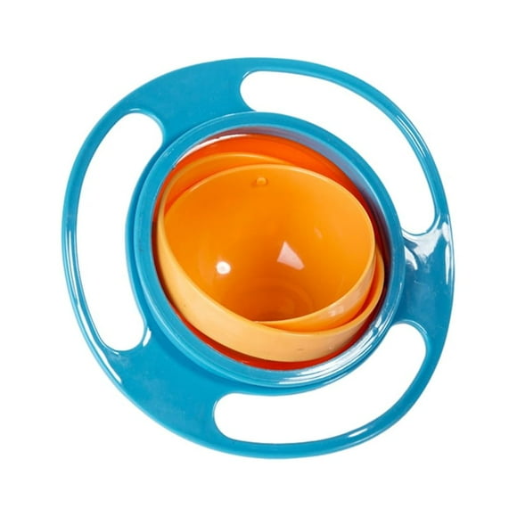 Yuarrent Tazón giroscópico Universal, PP no tóxico, hecho, inodoro y resistente a impactos, fácil de limpiar, tazón giroscópico para bebé Mostrada Azul