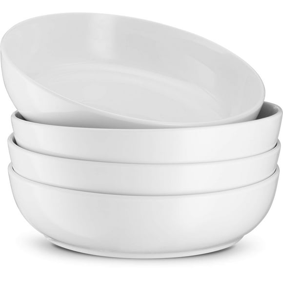 Kook ceramic Pasta Bowl Set, For Soups and Salads, Serving Bowls, Large capacity, Microwave & Dishwasher Safe, Set of 4, 40 oz
