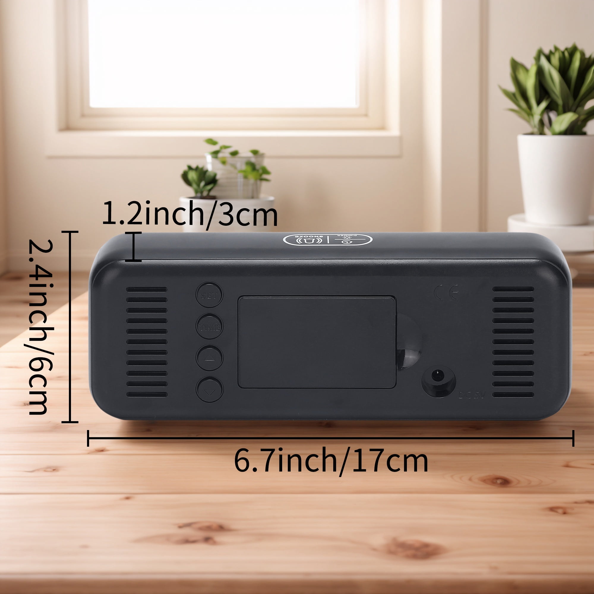 Unique Bargains Small Dual Alarm Clock for Bedrooma Black Green