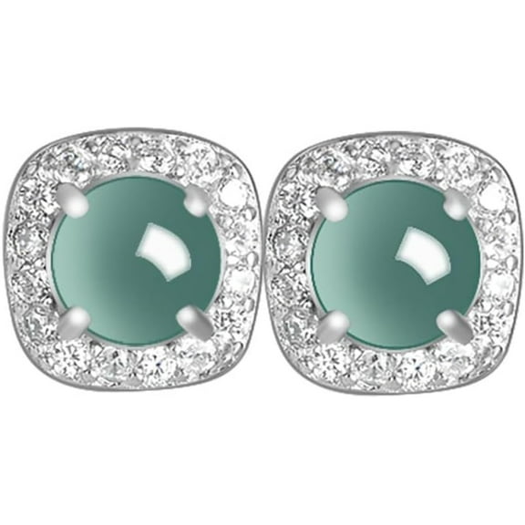 14K Gold Square Blue Jade Stud Earrings for Women, Icy and Elegant Design, Thoughtful Birthday Gift for Her