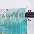 thumbnail image 5 of Marble Teal Valance Curtains for Kitchen/Living Room/Bathroom/Bedroom Window, Rod Pocket Small Topper Half Short Window Curtains Voile Sheer Scarf, Golden Ink Painting Abstract Modern 54"x18", 5 of 8