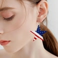 thumbnail image 3 of DQRPSEETB Small Hoops American Independence Day Flag Pattern Earrings Leather Teardrop Shape Lightweight Flag Star Shape, 3 of 4