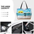 thumbnail image 2 of Kdxio Sunny Ocean Waves for Beach Bag for Women Large Beach Tote Bag Waterproof Sandproof Swim Bag with Zipper Pockets Beach Vacation Travel, 2 of 6