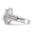 thumbnail image 3 of Cheryl M Sterling Silver Rhodium-plated Brilliant-cut Pear CZ Double Halo Ring QQCM1570-6, 3 of 5
