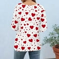 thumbnail image 5 of Mifsaly 3/4 Sleeve Valentines Shirt Women Bow Print Crewneck Blouse Heart Graphic Pullover Tops Girlfriend Gifts Loose T-Shirts Fashion Spring Summer Outfits XXXXXL, 5 of 7