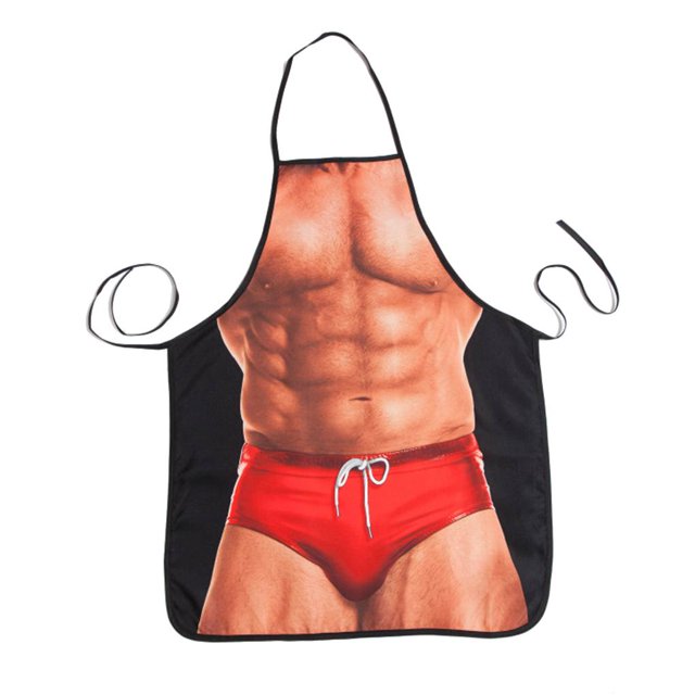 Delantal sexy 3D Único Impresión divertida Linda Cena Cocina Cocina Hombres Mujeres Suministros de cocina Noticed JJ24116-01