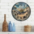 thumbnail image 3 of Yayeee Wall Clock Battery Operated 9.5" Silent Quartz Non-Ticking for Living Room Decor, Floating Whale, 3 of 8