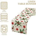 thumbnail image 4 of Watercolor Holly Leaves Stars Christmas Table Runner,Winter Pine Branches Holiday Decoration for Kitchen, Dining Table, and Home Party Decor 13x70in, 4 of 5