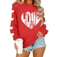 thumbnail image 5 of Aoochasliy Valentines Sweatshirts for Women Love Heart Graphic Tee Crew Neck Loose Fit Long Sleeve Pullover Casual Valentine's Day Tops Gifts for Her Dating Home Party, 5 of 8