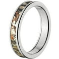 thumbnail image 2 of 4mm Half-Round Titanium Ring with a Mossy Oak Duck blind Camo Inlay, 2 of 3