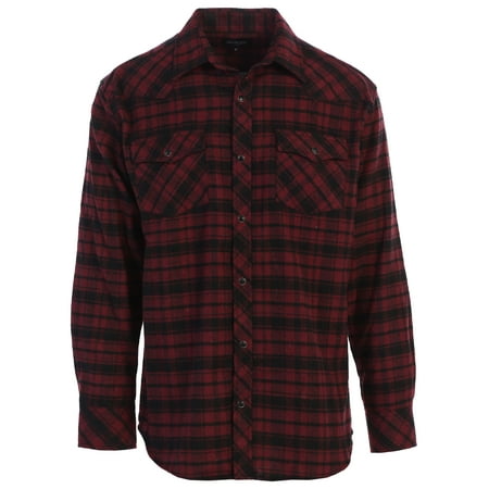 Gioberti - Gioberti Men's Long Sleeve Flannel Shirt w/ Snap Button ...