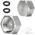 thumbnail image 1 of czcpp-2PCS 304 Stainless Steel Garden Hose Adapter, 3/4" GHT Female Garden Hose End Caps with Washers, 1 of 4