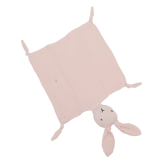 Manta de seguridad para bebé, conejito de algodón suave, adorable y adorable manta cómoda para dormir, color rosa