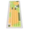 thumbnail image 2 of Couleur Translucide Keycaps Rétro-Éclairage Clavier Keycaps Clavier 107 Touches Trois Caractères Translucides Couleur Arc Disposition Mécanique Clavier Keycaps Matcha Jaune, 2 of 8