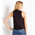 thumbnail image 2 of Blusa sin mangas Aeropostale con botones y encaje negra grande, 2 of 2