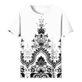 thumbnail image 4 of Gamivast Short Sleeve Tops for Women Summer Vintage Floral Graphic Tees Casual Crewneck Tshirts Spring Vacation Loose Fit Shirts XXXXXL Camisas Para Mujer, 4 of 5