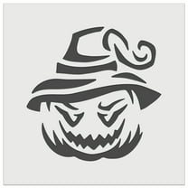 Jack-O'-Lantern Pumpkin Wearing Witch Hat Halloween DIY Cookie Wall Craft Stencil - 5.5 Inch