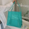 thumbnail image 4 of 2 unids/set bolso de hombro de malla bolso de compras informal con bolso de embrague de PU (azul lago) Sywqhk Para Estrenar, 4 of 8