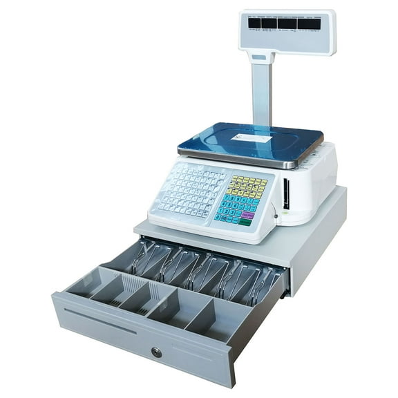 Techtongda 15kg Digital Price Computing Scale Thermal Printer Electronic Scale with Cash box and Heat Sensitive Label