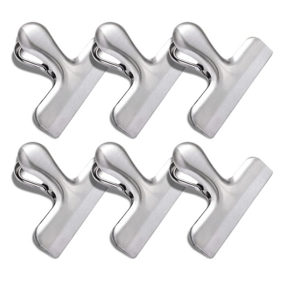 6 Pack Bag Clips, Stainless Steel Chip Clip, Chip Clips Bag Clips Food Clips, Bag Clips for Food