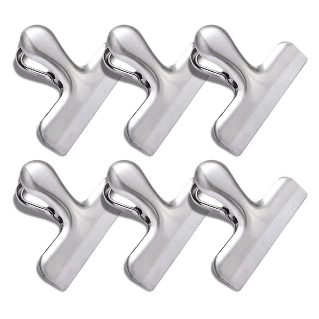 Paquete de 6 clips para bolsas, clips para papas fritas, clips para bolsas, clips para alimentos, clips para bolsas para alimentos, clips para cocina resistentes con sello hermético, clips p