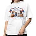 thumbnail image 2 of Smartprints Red Stripes Woof Patriotic Dogs Women's T-Shirt White, Cotton, 2XL, 2 of 4